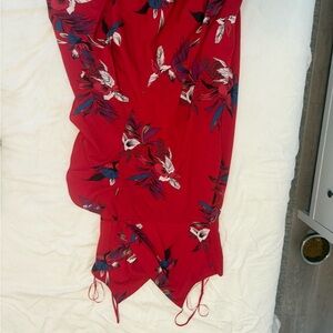 Chelsea28 Red Floral Asymmetrical Dress